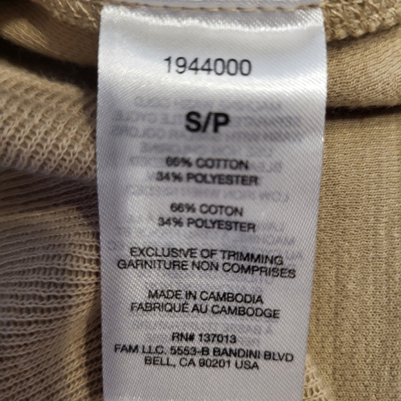 Banana Republic Beige Henley Shirt, Size Small - Picture 5 of 6